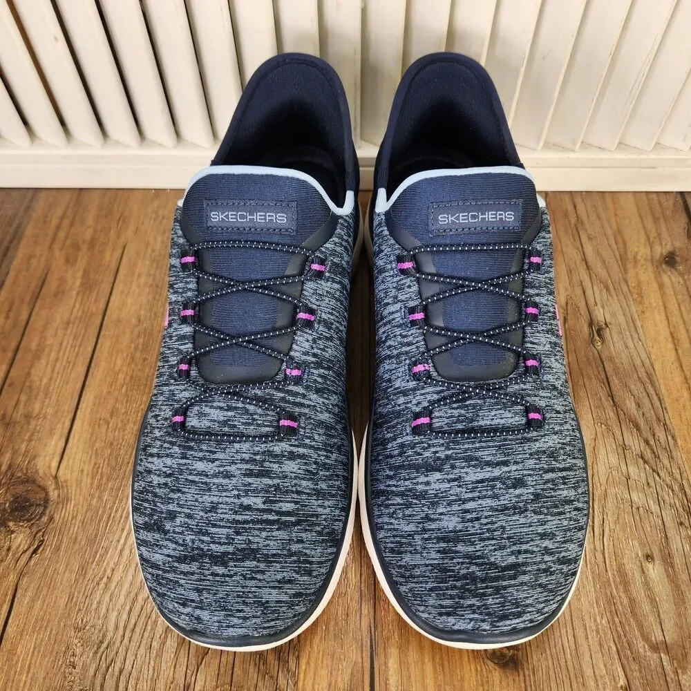 Skechers Slip-Ins Summits Dazzling Haze Hands Free Shoes Womens Sz 8 Blue 149937